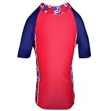 Boy's Shirt Sleeve Sun Protective Rashguard Shirt - Tuga Red - 4 yrs (UPF 50+)