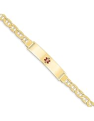 14k Yellow Gold 7in Medical Jewelry ID Bracelet. Metal Wt- 13.1g