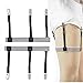 CZHEZEE Womens Shirt Stay Garter Adjustable Stripe Suspenders Non-slip Locking Clamps Black