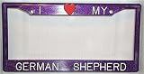 Purple Glitter I Love My German Shepherd Frame