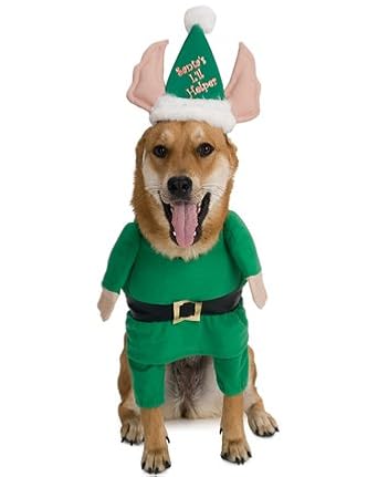 santa's helper dog elf costume