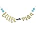 JustParty Little Man Banner with Mustache and Bow Tie, Boy Baby Shower Banner. Boy 1st Birthday Banner(Gold Glitter)