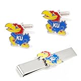 University of Kansas Jayhawks Cufflinks and Tie Bar Gift Set