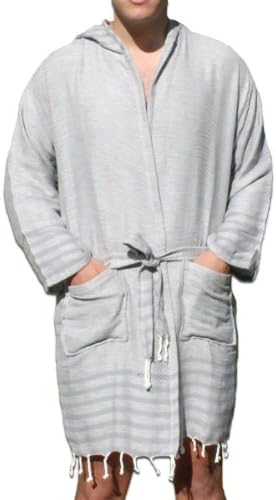 Hermes Hand Loomed Bathrobe Extra Large Gray