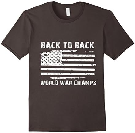 Men's Back to Back World War Champs USA T-Shirt - America T-Shirt Large Asphalt