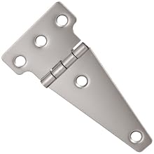 Stocker Hinge Stainless Steel Tee Hinge with Holes, Electro-Polished Finish, 4-1/4" Open Width, 0.060" Leaf Thickness (Pack of 1)
