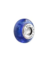 SilveRado (tm) F16 Murano Glass Blue Lagoon Pandora Compatible Bead / Charm