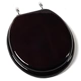 Tools & Hardware : Comfort Seats C1B1R-16CH Designer Solid Wood Toilet Seat with Chrome Hinges, Round, Mahogany