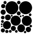 36 Black Polka Dots Wall Decor Peels and Stick Stickers Mural