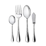 Vera Wang Wedgwood Grosgrain 4-Piece Hostess Set, Stainless Steel