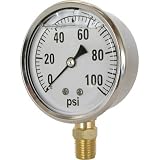 Valley Instrument 2 1/2in. Stainless Steel Glycerin Gauge - 0-1000 PSI