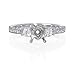 Diamond Antique Style 18k White Gold Engagement Ring Setting