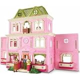 Fisher-Price Loving Family Grand Dollhouse AA with Dining Room, Kids Room, and Laundry Room Décor Bundle