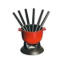 Staub Petite Fondue with Six Forks, Pimento Red
