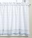 LORRAINE HOME FASHIONS Adirondack Tier Curtain Pair, 60 by 24-Inch, White/Blue