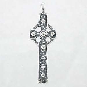 Decorative Celtic Cross Pendant in Sterling Silver, #8713