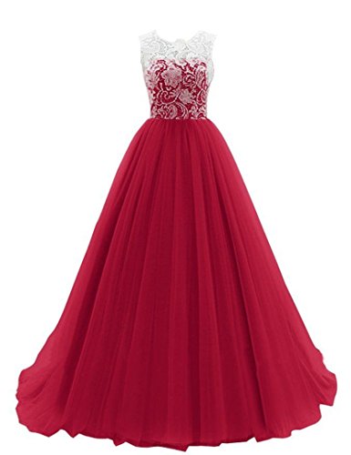 JY Women's Ruched Sleeveless Lace Long Evening Dress Prom Gown