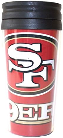 NFL Officially Licensed San Fransisco 49ers Large Logo 14 Oz Insulated Coffee Travel Tumbler Mug Cup