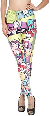 SUNNYDATE@ 2014 Women's New Design Fashion Seamless Printed Leggings Abstract Human Form