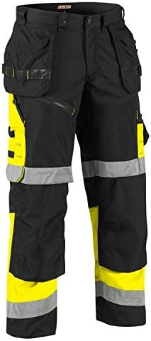 Blaklader 1608 Hi-Vis X1600 Work Pants - Black/Yellow - 36-34 Inch