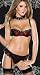 Sexy Black and Red Bra and Thong Panty with Black Lace Ruffles Medium image 1