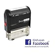 ExcelMark Self Inking Find Us On Facebook URL Stamp - Blue Ink