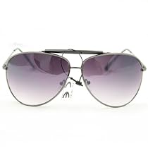 HOTLOVE Premium Sunglasses UV400 Lens Technology Aviator Sunglass F734 Metallic grey + Purple Lens , Light Weighted Trendy Fashion Everyday Apparel for Women & Men