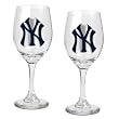 New York Yankees 2pc Wine Glass Set - Primary Logo MLB Baseball