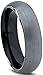 Charming Jewelers Tungsten Wedding Band Ring 6mm for Men Women Comfort Fit Black Domed Brushed Size 9.5