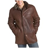 Marc New York Men's Galaxy Three Quarter Button Front Shearling Jacket,