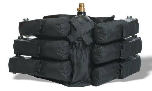 NEW Black Deluxe Paintball 6+1 Harness Ammo Pack