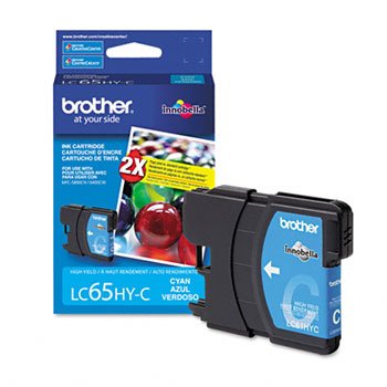 Brother LC65HYC (LC-65HYC, LC-65-HYC) Cyan High Yield OEM Genuine Inkjet/Ink Cartridge (750 Yield) - Retail