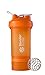 BlenderBottle ProStak System with 22-Ounce Bottle and Twist n' Lock Storage, Orange/Orange