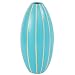 EXP Handmade Terracotta Royal Blue Vase with Beige Stripes