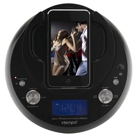 Intempo Phono iPhone Speaker and Radio with Alarm Clock and Rotating Dock