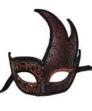 Black & Red Half Face Mask with Glitter Design