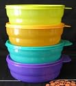 Tupperware Microwave Cereal Bowl Rainbow Color Set of 4
