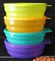 Tupperware Microwave Cereal Bowl Set. Rainbow Colors