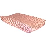 Trend Lab White Chevron Print Changing Pad Cover, Coral Pink