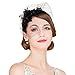 F FADVES Ladies Flower Veil Fascinators Cocktail Tea Party Banque Wedding Headwear Black