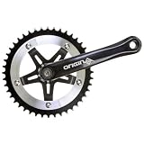 Origin8 Classic Sport Crankset - 170mm x 46T, Sq. Taper BB, Silver/Black