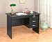 ABC Home Office 3-drawers Writing Desk in Black Finish