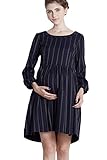 スウィートマミー (Sweet Mommy) ダブルストライプ 授乳 ワンピース 授乳服 / マタニティ L ネイビー