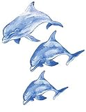 Large Dolphins Bathroom Bath Wallpaper Wall Mural