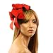 Beautiful Satin Shapeable Wire Leaves Floral Headband Fascinator Cap Hat Red