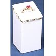 Faux Leather Ring Stand W/Gold Trim 3 1/8"