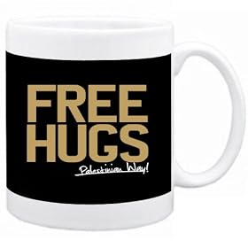 Free Hugs - Palestinian Way! Pays Tasse (Noir, C�ramique, 325 ml)