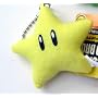 Super Mario Bro. Star Plush Keychain + Pin