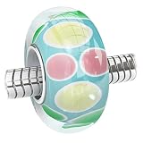 Timeline Treasures Easter Egg European Charm Bracelet Bead Fits Pandora Lampwork Glass Polka Dots