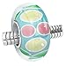 Timeline Treasures Easter Egg Charm for European Charm Bracelets Lampwork Glass Stainless Steel